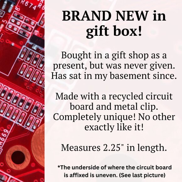 BRAND NEW in giftbox! Red Circuit Board Money Clip - Perfect for Father's Day! - Picture 2 of 6